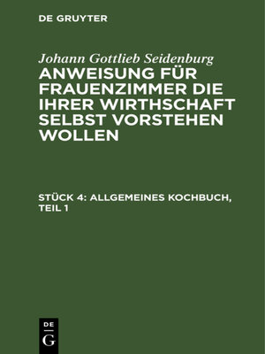 cover image of Allgemeines Kochbuch, Teil 1